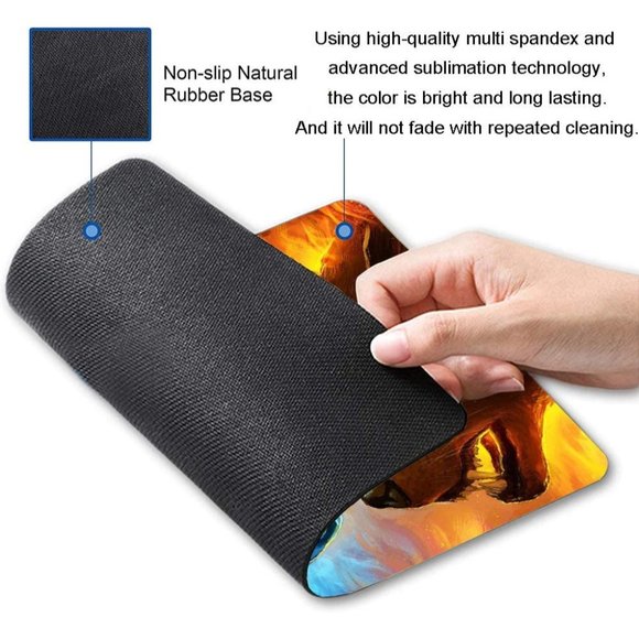 Ice and Fire Wolf Head Galaxy Mouse Pad,Gaming Non-Slip Rubber Base Mouse Pads f - Picture 2 of 6